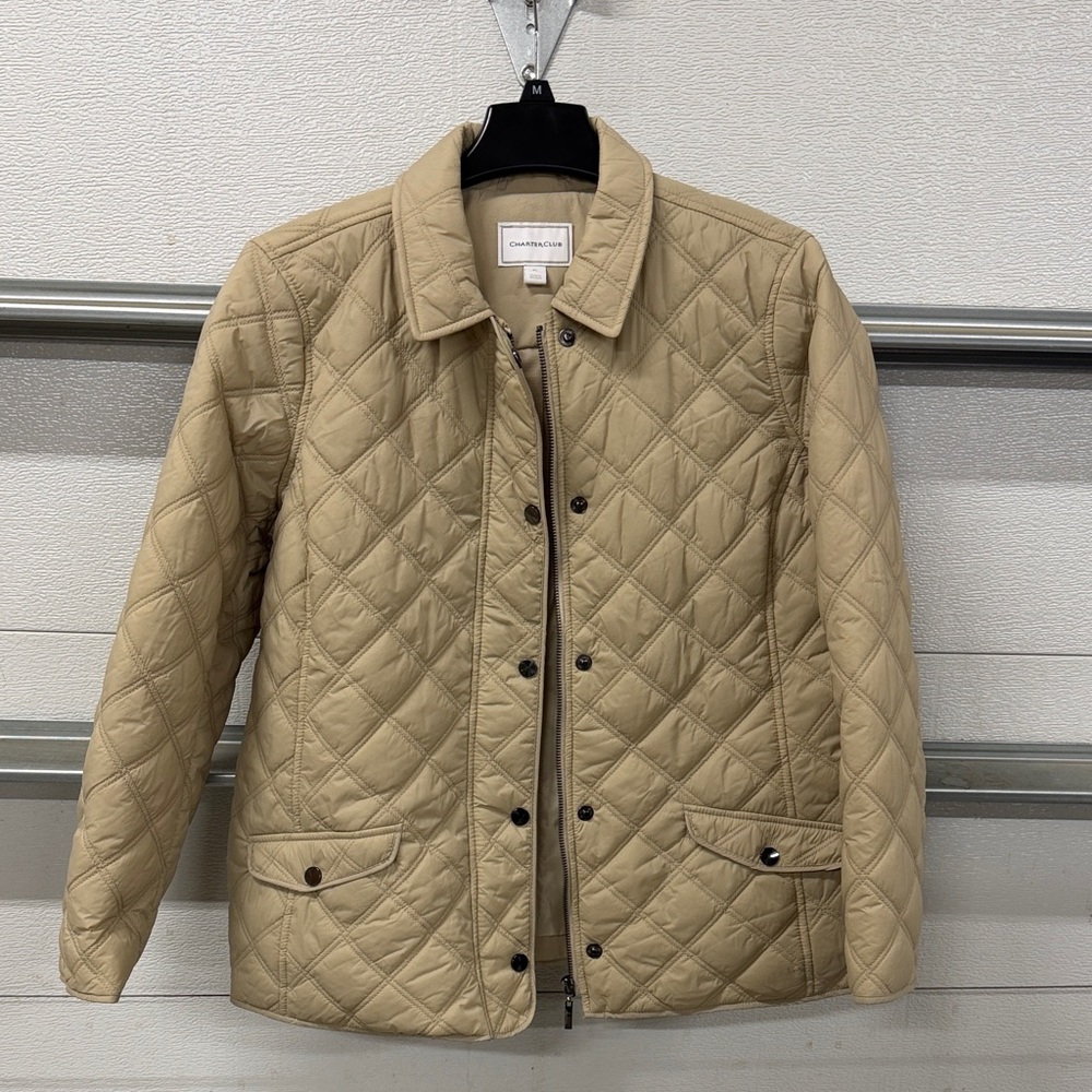 Charter club Women's Tan Quilted Jacket